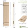 imageEkena Millwork 11W x 62H Rustic Two Board Joined BoardnBatten Rough Cedar Faux Wood Shutters Per Pair Primed TanSandblasted