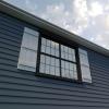 imageEkena Millwork 11W x 62H Rustic Two Board Joined BoardnBatten Rough Cedar Faux Wood Shutters Per Pair Primed TanSandblasted