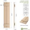imageEkena Millwork 11W x 62H Rustic Two Board Joined BoardnBatten Rough Cedar Faux Wood Shutters Per Pair Primed TanSmooth