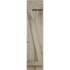 imageEkena Millwork 11W x 64H Rustic Two Board Joined BoardnBatten Rough Cedar Faux Wood Shutters wZBoard Per Pair Primed TanKnotty Pine