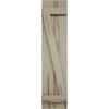 imageEkena Millwork 11W x 64H Rustic Two Board Joined BoardnBatten Rough Cedar Faux Wood Shutters wZBoard Per Pair Primed TanRiverwood