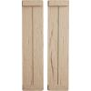 imageEkena Millwork 11W x 58H Rustic Two Board Joined BoardnBatten Rough Cedar Faux Wood Shutters wEnd Batten Per Pair Primed TanHand Hewn