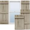 imageEkena Millwork 11W x 62H Rustic Two Board Joined BoardnBatten Rough Cedar Faux Wood Shutters Per Pair Primed TanRiverwood