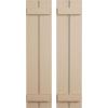 imageEkena Millwork 11W x 62H Rustic Two Board Joined BoardnBatten Rough Cedar Faux Wood Shutters Per Pair Primed TanRough Sawn
