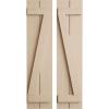 imageEkena Millwork 11W x 64H Rustic Two Board Joined BoardnBatten Rough Cedar Faux Wood Shutters wZBoard Per Pair Primed TanRough Cedar