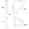 image2W x 20D x 20H Bulwark Steel Bracket Hammered WhiteUnfinished Steel