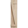 imageEkena Millwork 11W x 56H Rustic Two Board Joined BoardnBatten Rough Cedar Faux Wood Shutters wZBoard Per Pair Primed TanHand Hewn