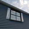 imageEkena Millwork 11W x 56H Rustic Two Board Joined BoardnBatten Rough Cedar Faux Wood Shutters wZBoard Per Pair Primed TanHand Hewn