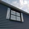 imageEkena Millwork 11W x 56H Rustic Two Board Joined BoardnBatten Rough Cedar Faux Wood Shutters wZBoard Per Pair Primed TanPecky Cypress