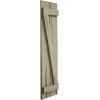 imageEkena Millwork 11W x 56H Rustic Two Board Joined BoardnBatten Rough Cedar Faux Wood Shutters wZBoard Per Pair Primed TanRiverwood