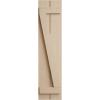 imageEkena Millwork 11W x 56H Rustic Two Board Joined BoardnBatten Rough Cedar Faux Wood Shutters wZBoard Per Pair Primed TanRough Cedar
