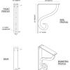 imageEkena Millwork BKTM01X10X12SAS 1 12Inch W x 10Inch D x 12Inch H Ashford Single Wrought Iron BracketAntiqued Silver