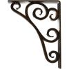 imageEkena Millwork BKTM01X10X12STN 1 2 W x 10 D x 12 H Tristan Wrought Iron Bracket Single Center BraceAntiqued Brass