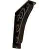 imageEkena Millwork BKTM01X10X12STN 1 2 W x 10 D x 12 H Tristan Wrought Iron Bracket Single Center BraceAntiqued Brass