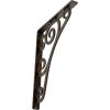 imageEkena Millwork BKTM01X10X12STN 1 2 W x 10 D x 12 H Tristan Wrought Iron Bracket Single Center BraceAntiqued Brass