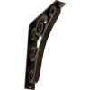 imageEkena Millwork BKTM01X10X12STN 1 2 W x 10 D x 12 H Tristan Wrought Iron Bracket Single Center BraceAntiqued Brass