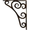 imageEkena Millwork BKTM01X10X12STN 1 2 W x 10 D x 12 H Tristan Wrought Iron Bracket Single Center BraceAntiqued Brass