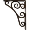 imageEkena Millwork BKTM01X10X12STN 1 2 W x 10 D x 12 H Tristan Wrought Iron Bracket Single Center BraceAntiqued Brass