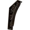 imageEkena Millwork BKTM01X10X12STN 1 2 W x 10 D x 12 H Tristan Wrought Iron Bracket Single Center BraceAntiqued Bronze