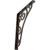 imageEkena Millwork BKTM01X10X12STN 1 2 W x 10 D x 12 H Tristan Wrought Iron Bracket Single Center BraceAntiqued Bronze
