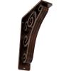 imageEkena Millwork BKTM01X10X12STN 1 2 W x 10 D x 12 H Tristan Wrought Iron Bracket Single Center BraceAntiqued Copper