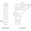 imageEkena Millwork BKTM01X10X12STN 1 2 W x 10 D x 12 H Tristan Wrought Iron Bracket Single Center BraceAntiqued Pale Gold