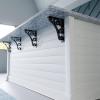 imageEkena Millwork BKTM01X10X12STN 1 2 W x 10 D x 12 H Tristan Wrought Iron Bracket Single Center BraceAntiqued Pale Gold