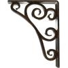 imageEkena Millwork BKTM01X10X12STN 1 2 W x 10 D x 12 H Tristan Wrought Iron Bracket Single Center BraceAntiqued Pale Gold