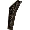 imageEkena Millwork BKTM01X10X12STN 1 2 W x 10 D x 12 H Tristan Wrought Iron Bracket Single Center BraceAntiqued Pale Gold