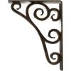 imageEkena Millwork BKTM01X10X12STN 1 2 W x 10 D x 12 H Tristan Wrought Iron Bracket Single Center BraceAntiqued Pale Gold
