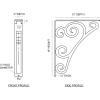 imageEkena Millwork BKTM01X10X12STN 1 2 W x 10 D x 12 H Tristan Wrought Iron Bracket Single Center BraceAntiqued Pewter