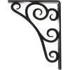 imageEkena Millwork BKTM01X10X12STN 1 2 W x 10 D x 12 H Tristan Wrought Iron Bracket Single Center BraceAntiqued Pewter