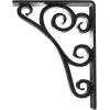imageEkena Millwork BKTM01X10X12STN 1 2 W x 10 D x 12 H Tristan Wrought Iron Bracket Single Center BraceAntiqued Pewter