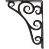 imageEkena Millwork BKTM01X10X12STN 1 2 W x 10 D x 12 H Tristan Wrought Iron Bracket Single Center BraceAntiqued Silver