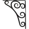 imageEkena Millwork BKTM01X10X12STN 1 2 W x 10 D x 12 H Tristan Wrought Iron Bracket Single Center BraceAntiqued Silver