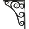 imageEkena Millwork BKTM01X10X12STN 1 2 W x 10 D x 12 H Tristan Wrought Iron Bracket Single Center BraceAntiqued Silver