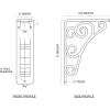 imageEkena Millwork BKTM01X10X12STN 1 2 W x 10 D x 12 H Tristan Wrought Iron Bracket Single Center BraceAntiqued Silver