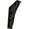 imageEkena Millwork BKTM01X10X12STN 1 2 W x 10 D x 12 H Tristan Wrought Iron Bracket Single Center BraceAntiqued Warm Silver