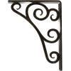 imageEkena Millwork BKTM01X10X12STN 1 2 W x 10 D x 12 H Tristan Wrought Iron Bracket Single Center BraceAntiqued Warm Silver