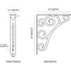imageEkena Millwork BKTM01X10X12STN 1 2 W x 10 D x 12 H Tristan Wrought Iron Bracket Single Center BraceAntiqued Warm Silver