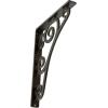 imageEkena Millwork BKTM01X10X12STN 1 2 W x 10 D x 12 H Tristan Wrought Iron Bracket Single Center BraceAntiqued Warm Silver