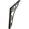 imageEkena Millwork BKTM01X10X12STN 1 2 W x 10 D x 12 H Tristan Wrought Iron Bracket Single Center BraceAntiqued Warm Silver