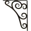 imageEkena Millwork BKTM01X10X12STN 1 2 W x 10 D x 12 H Tristan Wrought Iron Bracket Single Center BraceAntiqued Warm Silver