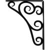 imageEkena Millwork BKTM01X10X12STN 1 2 W x 10 D x 12 H Tristan Wrought Iron Bracket Single Center BracePowder Coated Black