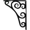 imageEkena Millwork BKTM01X10X12STN 1 2 W x 10 D x 12 H Tristan Wrought Iron Bracket Single Center BracePowder Coated Black