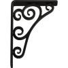 imageEkena Millwork BKTM01X10X12STN 1 2 W x 10 D x 12 H Tristan Wrought Iron Bracket Single Center BracePowder Coated Black