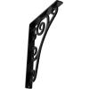 imageEkena Millwork BKTM01X10X12STN 1 2 W x 10 D x 12 H Tristan Wrought Iron Bracket Single Center BracePowder Coated Black