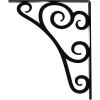 imageEkena Millwork BKTM01X10X12STN 1 2 W x 10 D x 12 H Tristan Wrought Iron Bracket Single Center BracePowder Coated Black