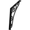 imageEkena Millwork BKTM01X10X12STN 1 2 W x 10 D x 12 H Tristan Wrought Iron Bracket Single Center BracePowder Coated Black