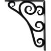 imageEkena Millwork BKTM01X10X12STN 1 2 W x 10 D x 12 H Tristan Wrought Iron Bracket Single Center BracePowder Coated Black